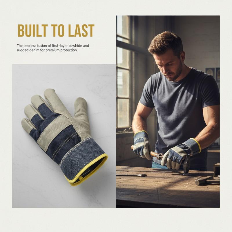 1 Pair Cowhide Denim Gloves Th - đánh giá và giá Heavy Equipment Yard